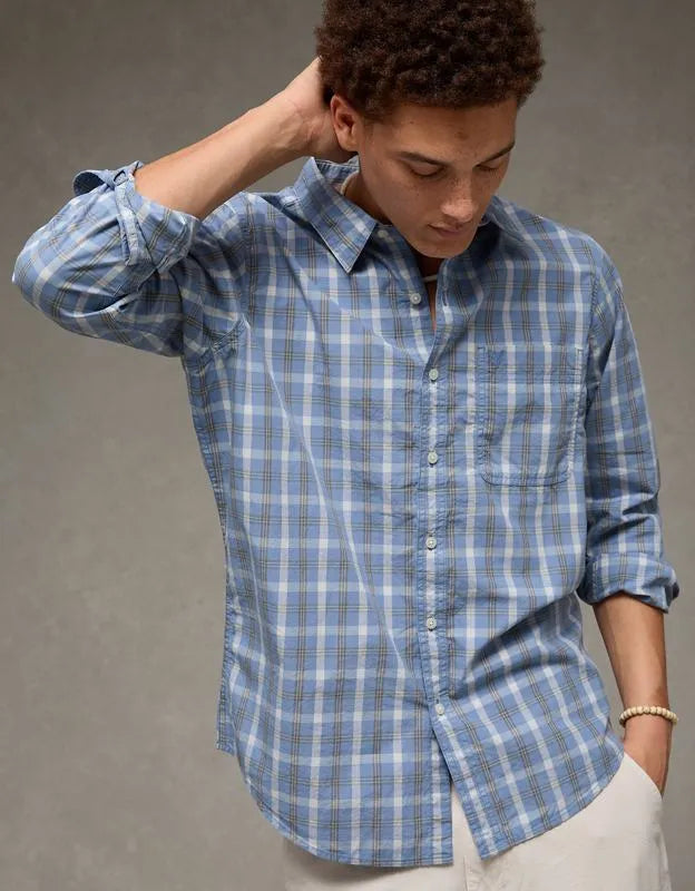 AE Slim Fit Poplin Button-Up Shirt