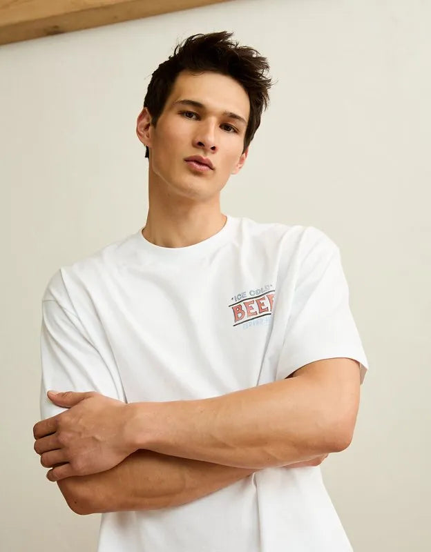 AE Boxy Fit Beer Graphic T-Shirt