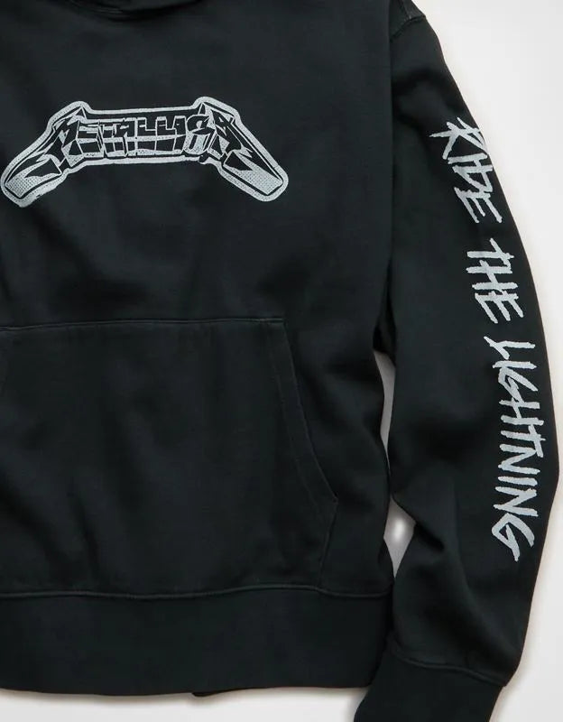 AE Standard Fit Metallica Graphic Hoodie
