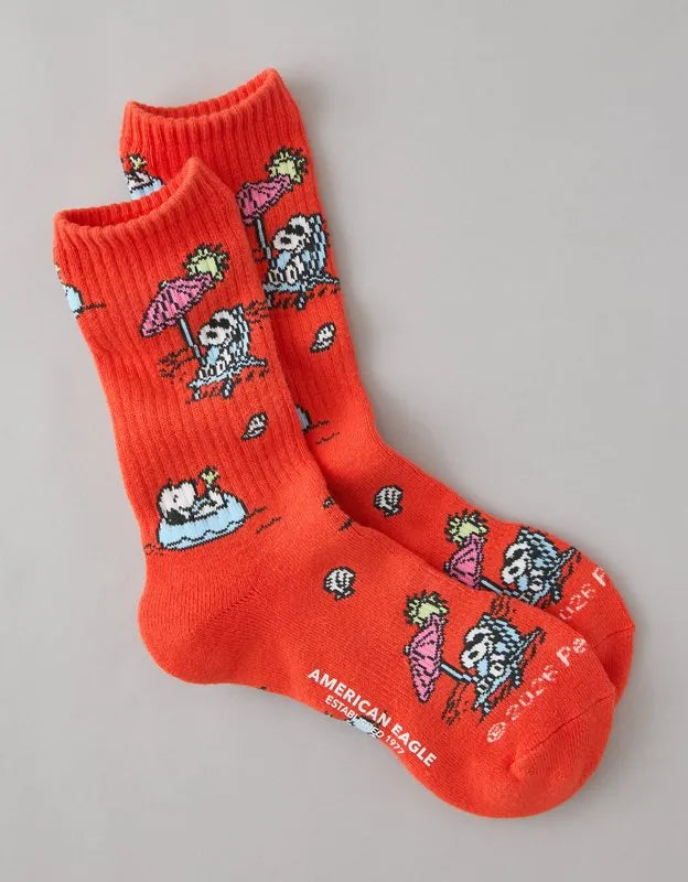 AE Snoopy Beach Crew Socks
