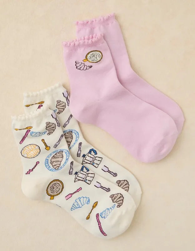 AE Graphic Cropped Crew Socks 2-Pack