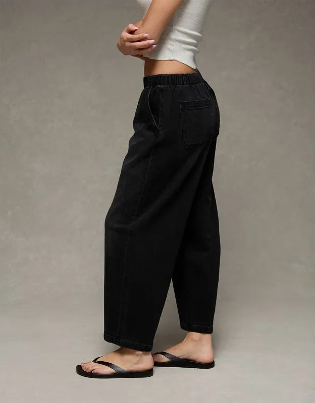AE Low-Rise Pull-On Barrel Jean