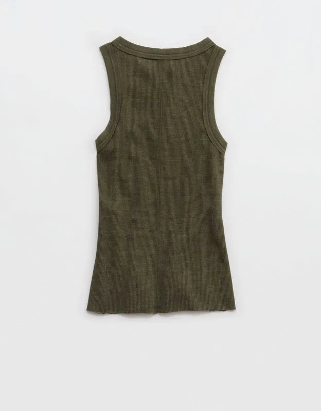Aerie Unwind Waffle Henley Tank Top