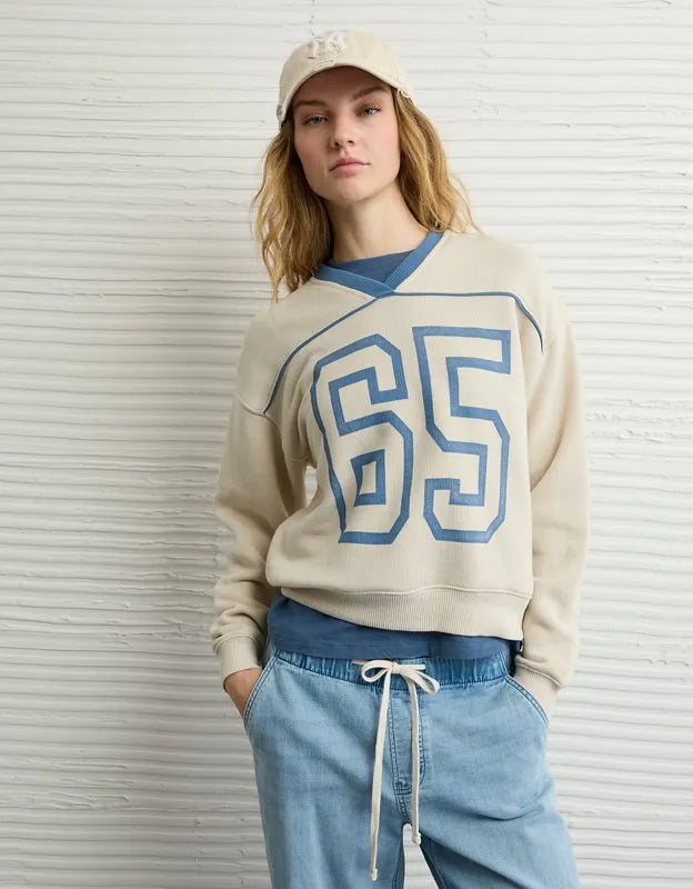 AE Varsity Graphic V-Neck Sweatshirt