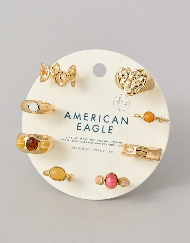 AE Neutral Stone Rings 8-Pack