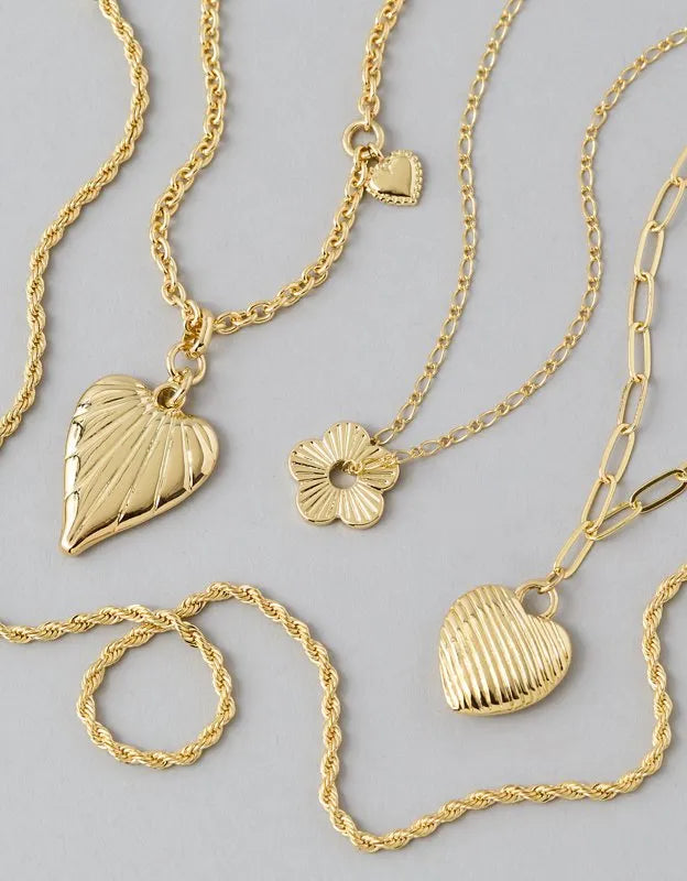AE Heart Pendant Necklaces 3-Pack