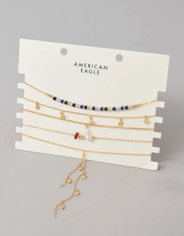 AE Red, White & Blue Necklaces 5-Pack