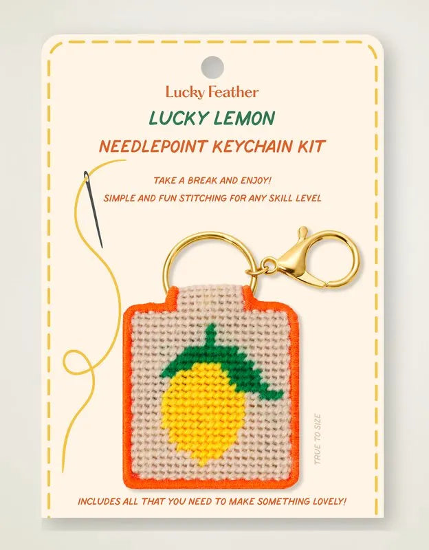 Lucky Feather Lucky Lemon Needlepoint Keychain Kit