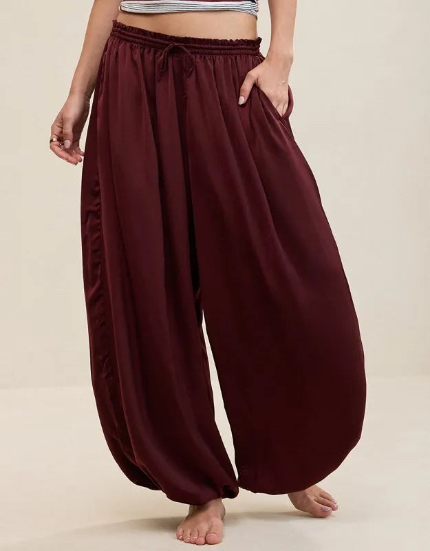 OVERSLEPT by Aerie Liquid Satin Balloon Pant