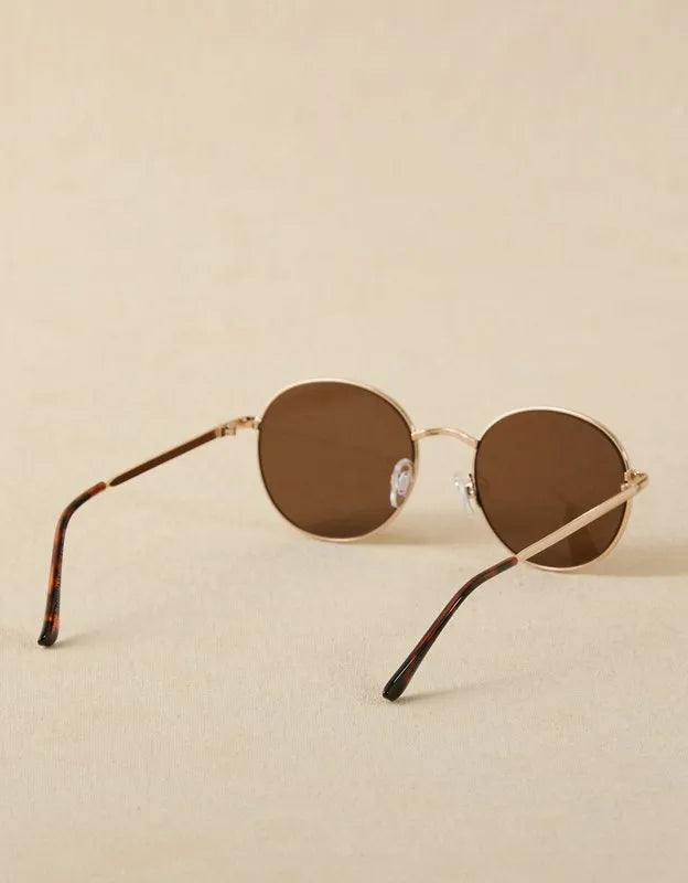 AE Retro Round Brown Sunglasses
