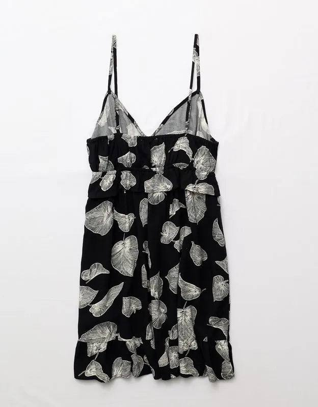 AE Babydoll V-Neck Ruffle Mini Dress