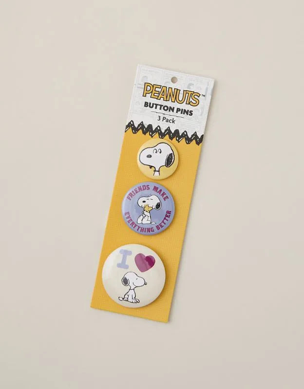 ATNY Snoopy Button Pin Set 3-Pack