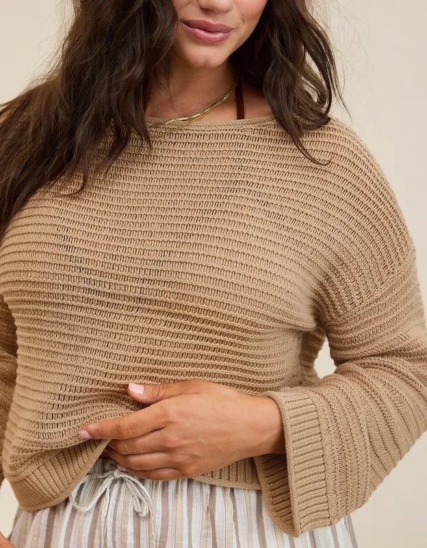 Aerie Sunkissed Textured Off-The-Shoulder Sweater