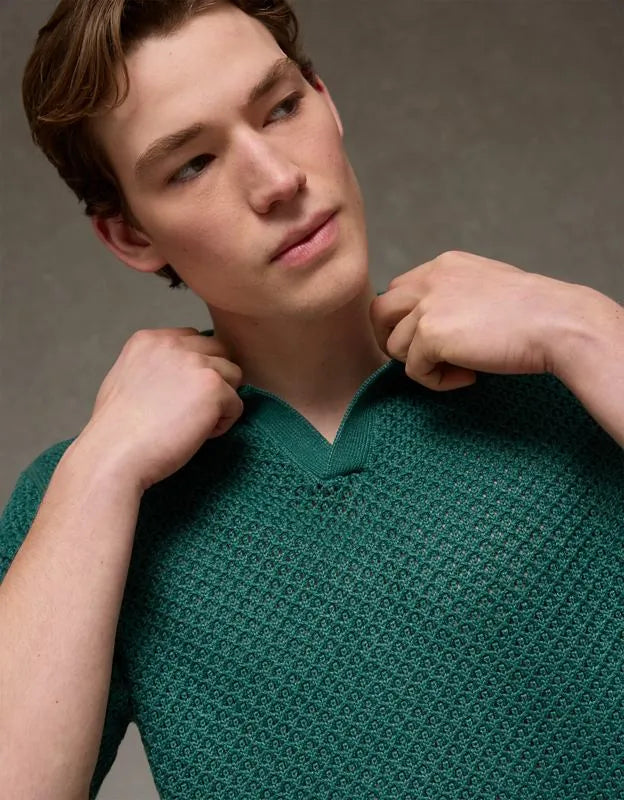 AE Garment-Washed Sweater Polo