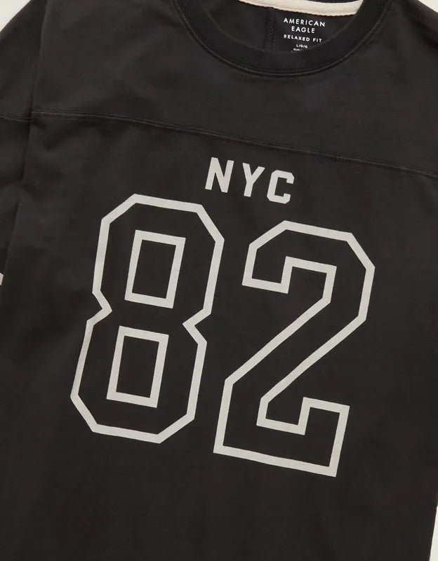 AE Relaxed Fit Long-Sleeve Varsity Graphic T-Shirt