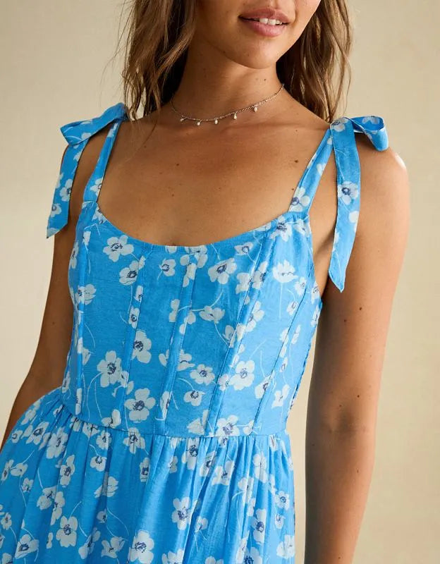 AE Scoop Neck Corset Midi Dress