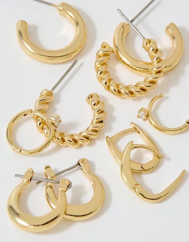 Aerie Basic Hoop Earrings 5-Pack