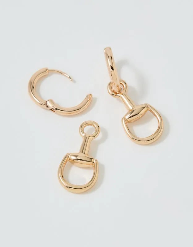 Aerie Horsebit Hoop Earrings