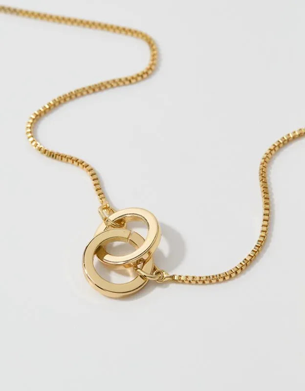 Aerie Mixed Metal Circle Necklace