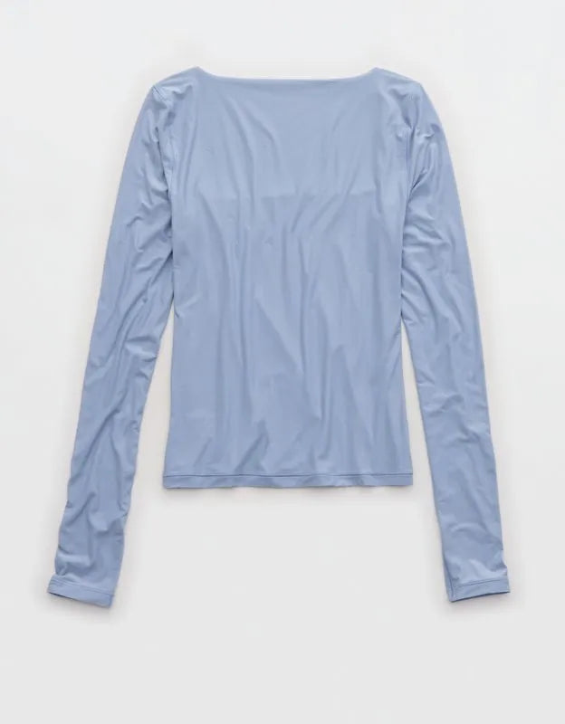 SMOOTHEZ Square Neck Long Sleeve T-Shirt
