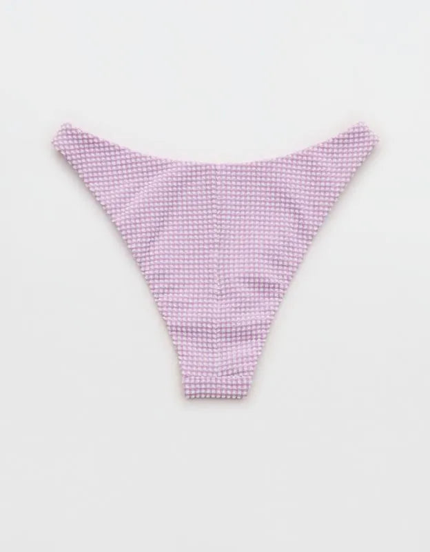 Aerie Seersucker Mid Rise Cheeky Bikini Bottom