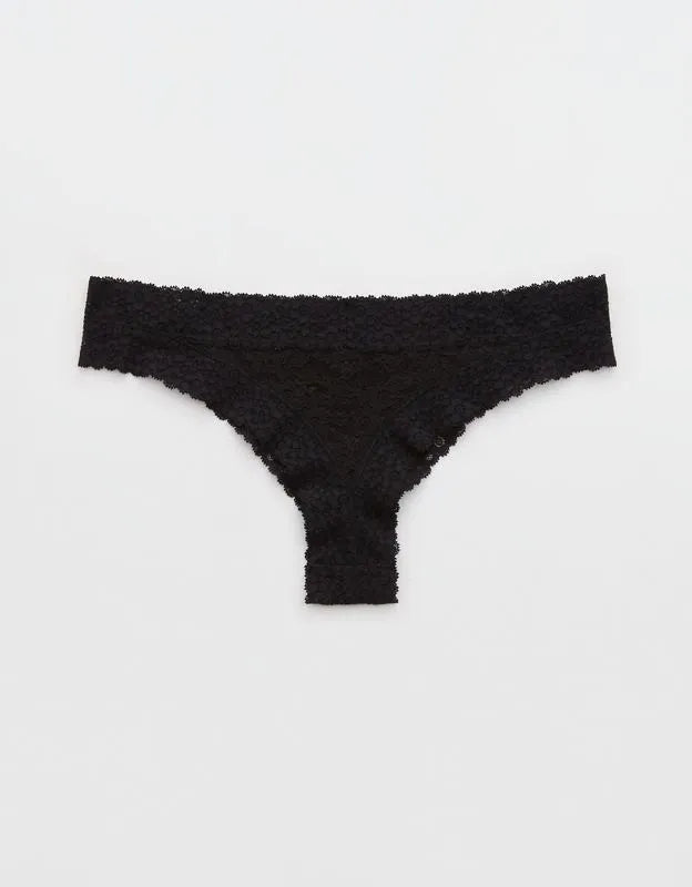 Show Off Vintage Lace Trim Thong Underwear