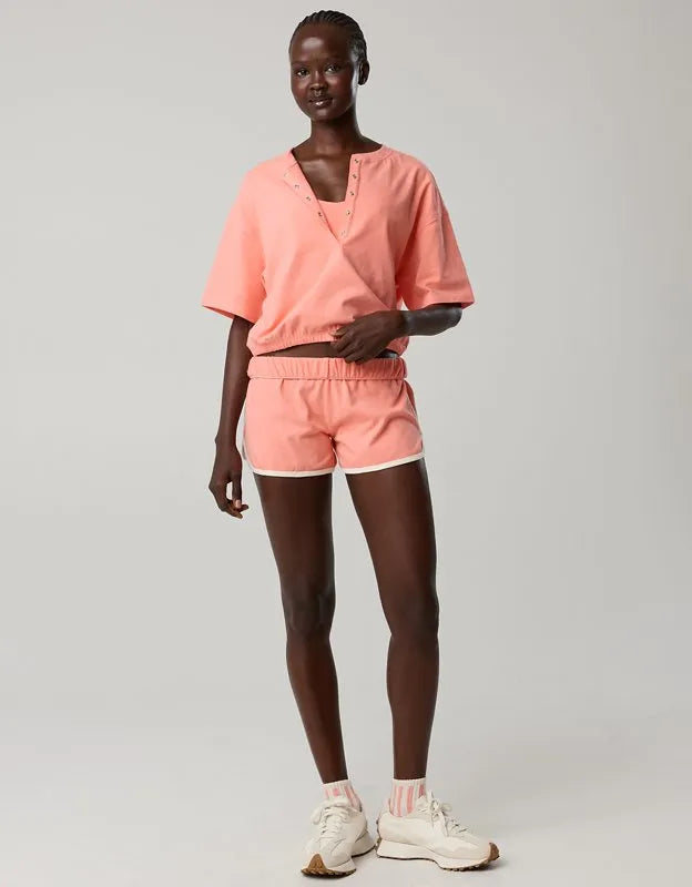 OFFLINE By Aerie Pique Henley Short Sleeve T-Shirt
