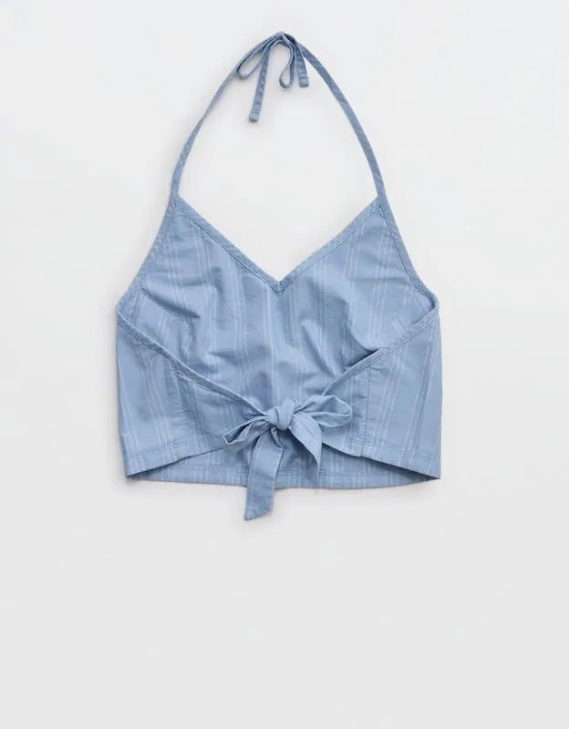 OFFLINE By Aerie Oxford Tie Back Tank Top