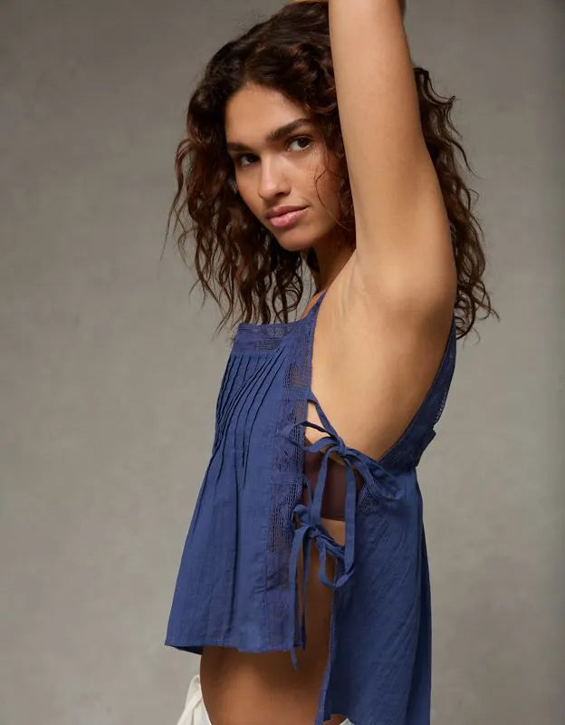 AE Side-Tie Lace Trim Cami