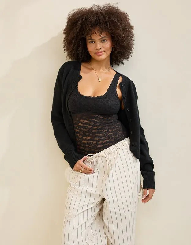 Show Off Vintage Lace Scoop Bodysuit