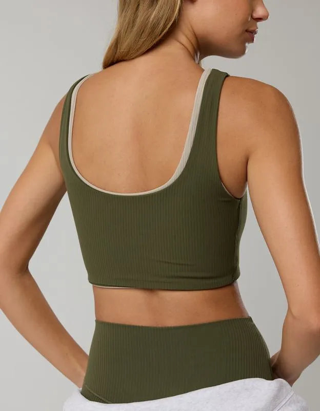 OFFLINE By Aerie Real Me XTRA Rib Switch Up High Neck Sports Bra