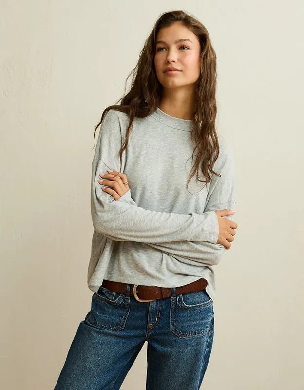 AE Soft & Sexy Ribbed Long-Sleeve T-Shirt