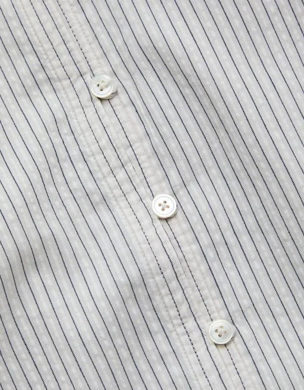 AE77 Balloon-Sleeve Button-Up Shirt
