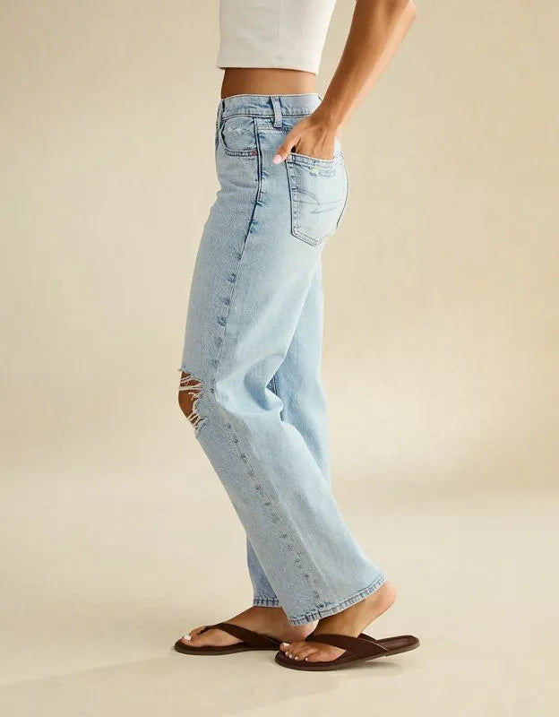 AE Strigid Ripped High-Waisted Stovepipe Jean