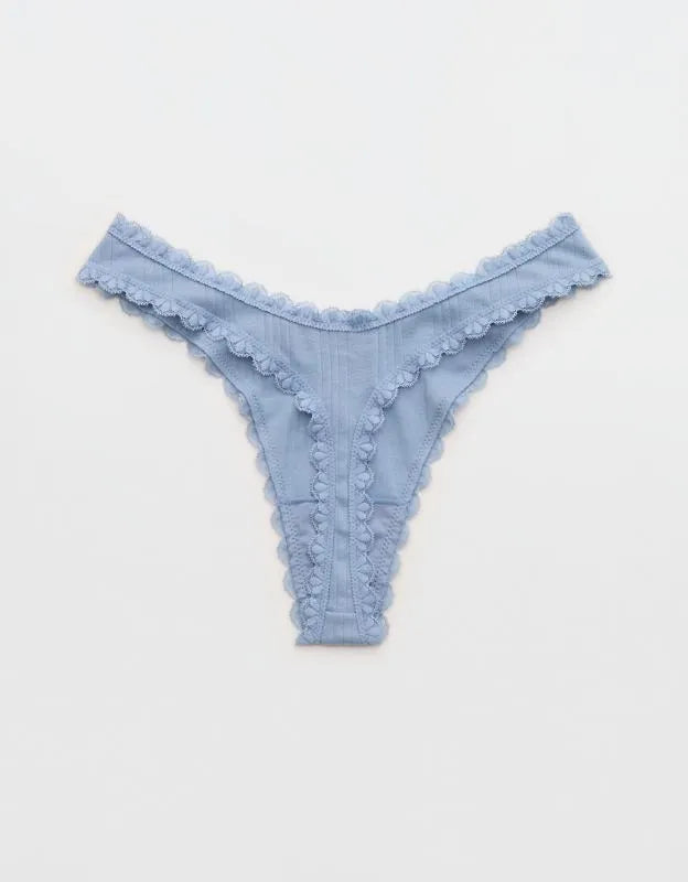 Superchill Cotton Pointelle Lace Thong Underwear