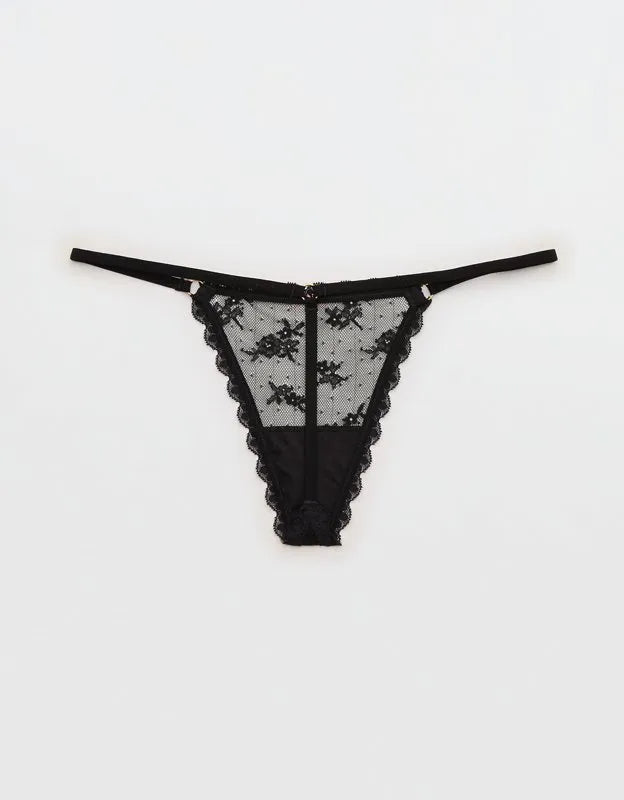 Show Off Midnight Romance Lace String Thong Underwear