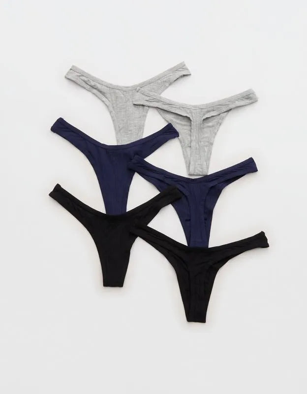 Superchill Modal Rib Thong Underwear 6-Pack