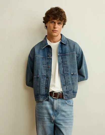 AE Relaxed Fit Denim Utility Jacket