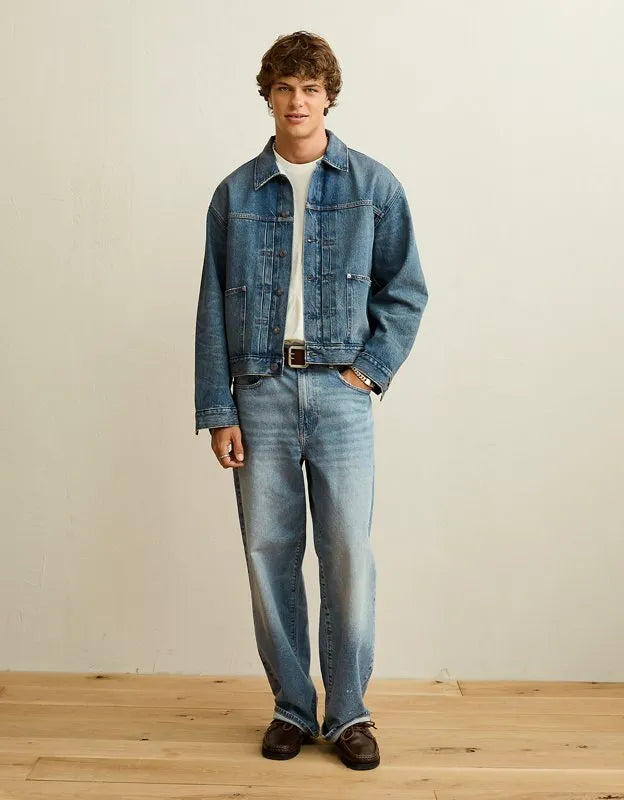 AE Relaxed Fit Denim Utility Jacket