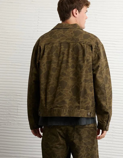 AE Camo Denim Trucker Jacket