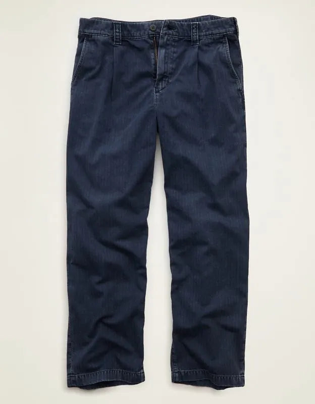 AE Loose Fit Lived-In Pleated Khaki Pant
