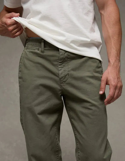 AE Flex Relaxed Straight Lived-In Khaki Pant