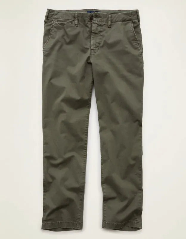 AE Flex Relaxed Straight Lived-In Khaki Pant