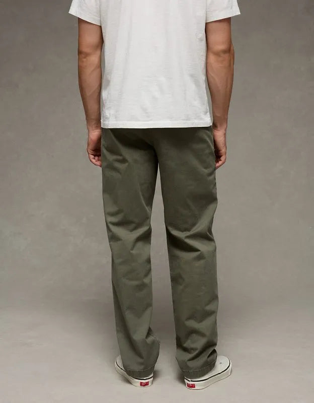 AE Flex Relaxed Straight Lived-In Khaki Pant