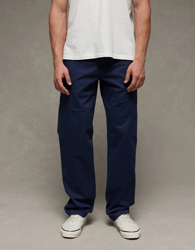 AE Flex Relaxed Straight Lived-In Khaki Pant