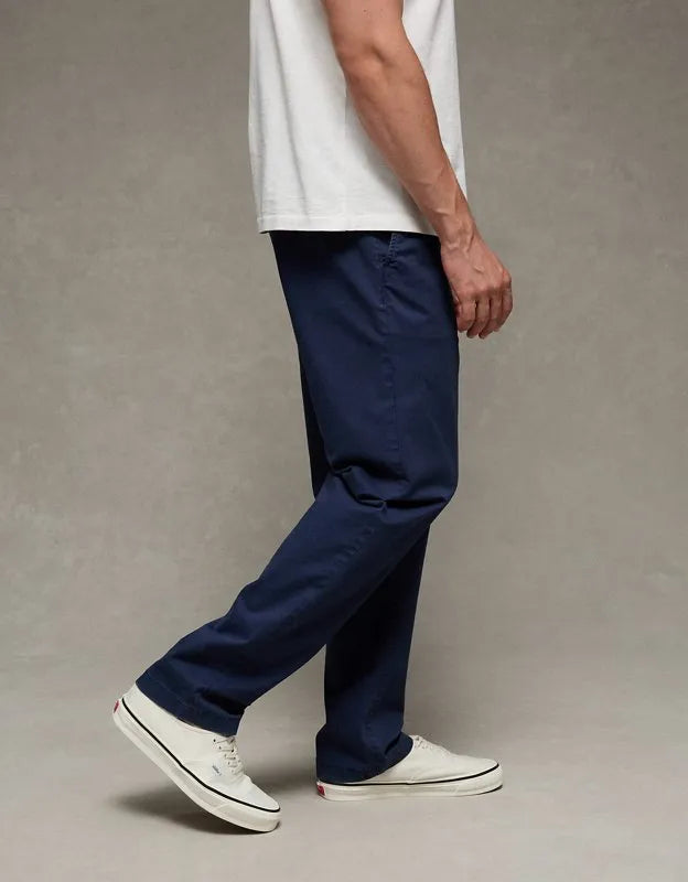 AE Flex Relaxed Straight Lived-In Khaki Pant