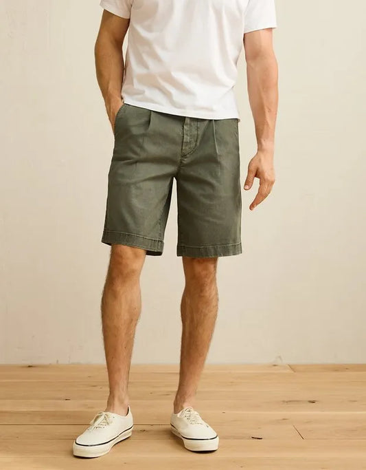 AE 9" Flex Loose Pleated Khaki Short