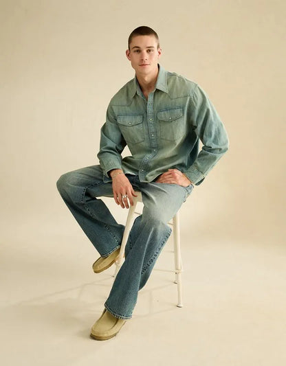 AE Relaxed Denim Western Shirt