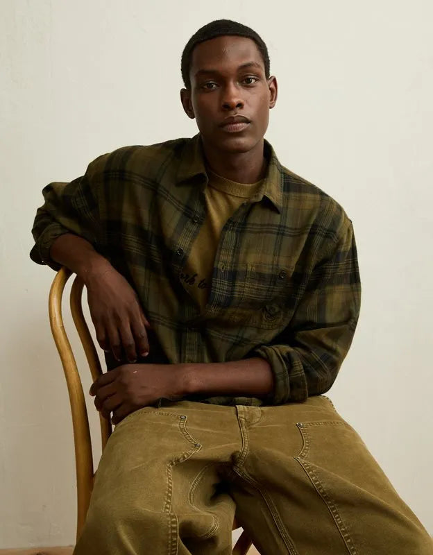 AE x Lamine Yamal Flannel Button-Up Shirt