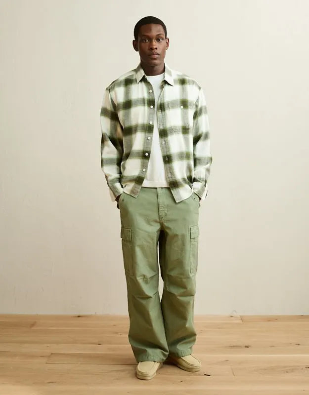 AE x Lamine Yamal Flannel Button-Up Shirt